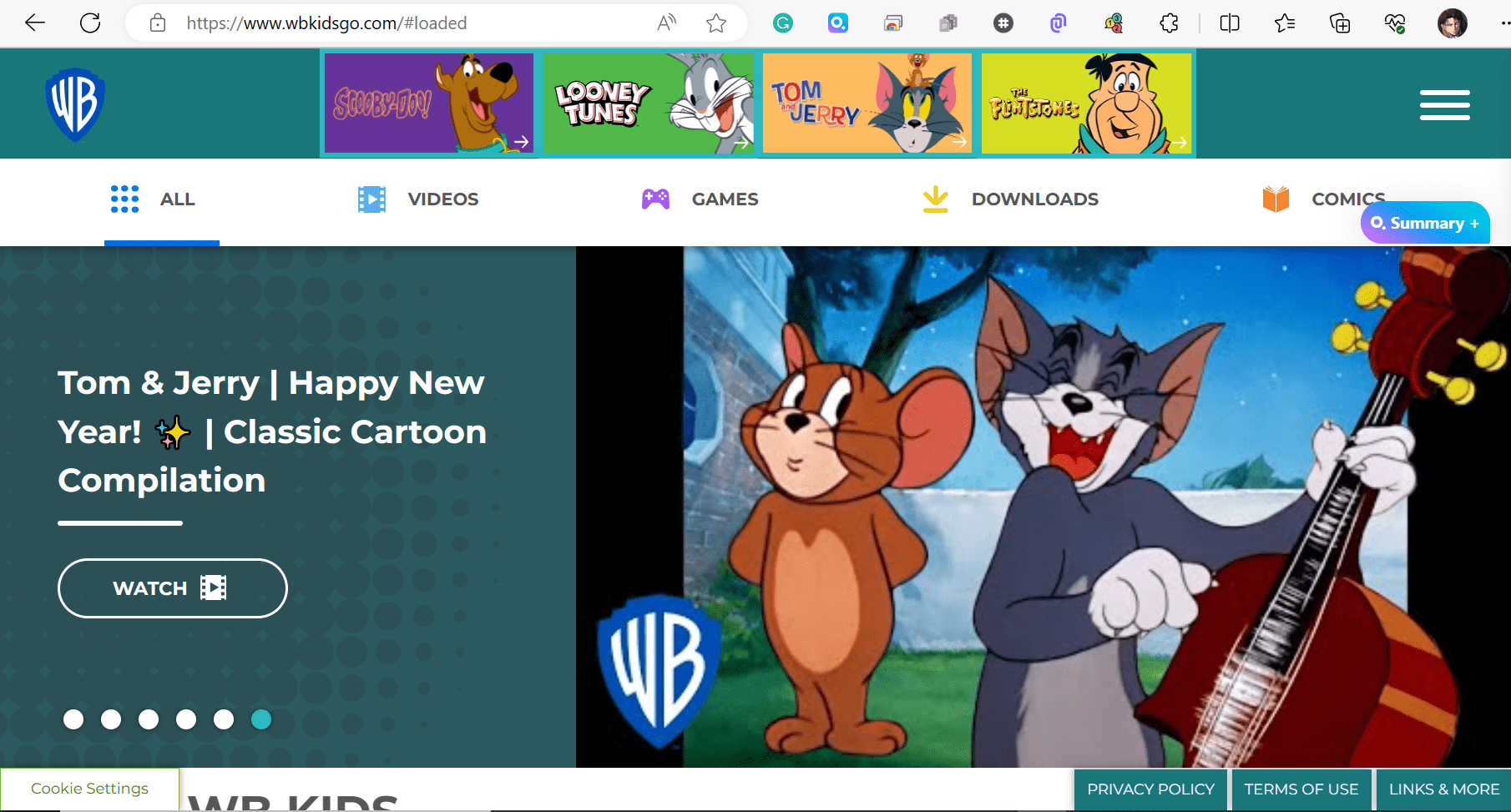 wb kids website page photo